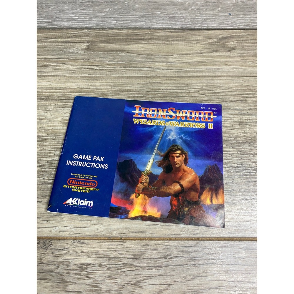 IronSword Wizards & Warriors II NES Nintendo Instruction Manual NES-IR-USA 1989